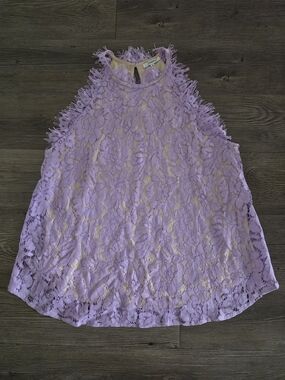 JODIFL Lavender Lace Halter Shell